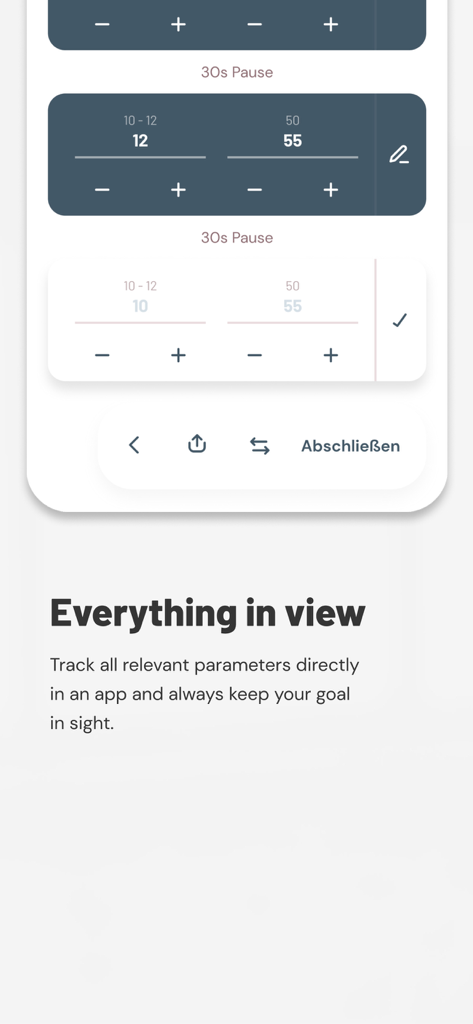 GetFit Training App - Workout tracking screen of the GetFit Training App showing reps and weight inputs.