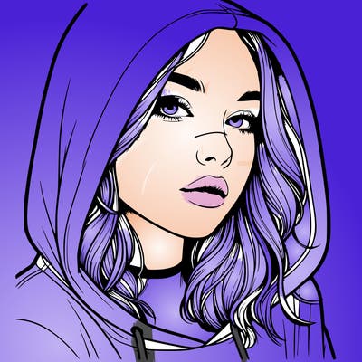 realistic girl with hood on