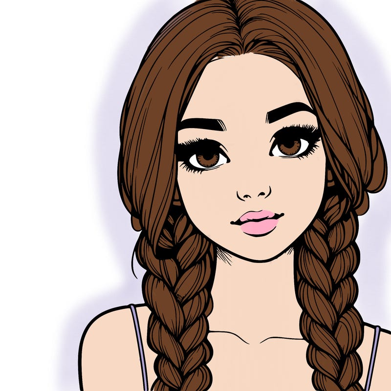 realistic girl with braids