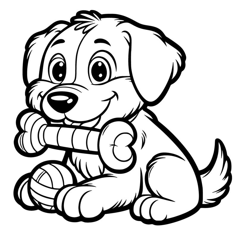 dog with a toy in it’s mouth