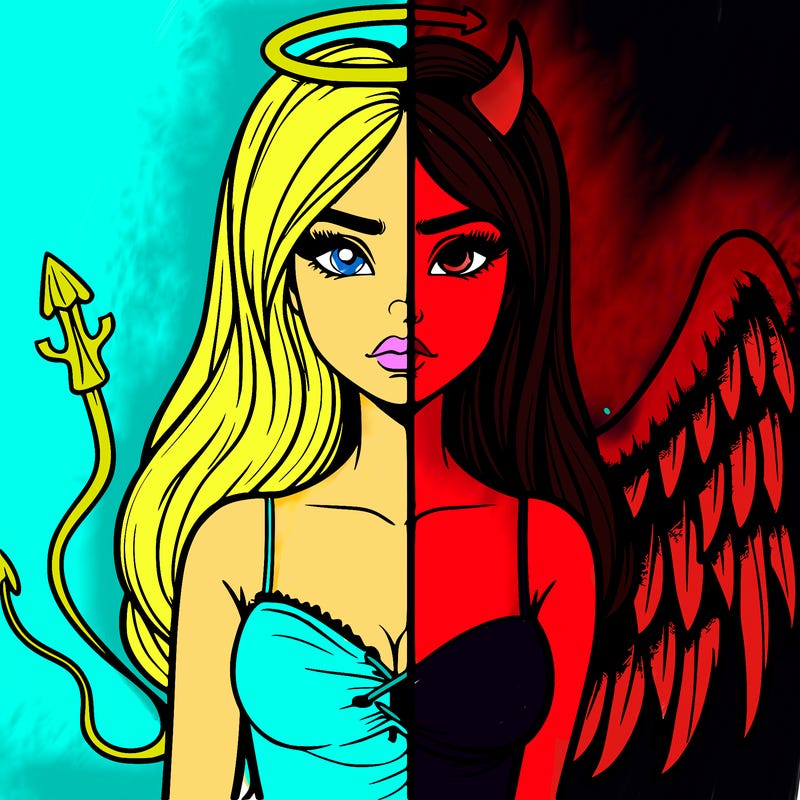 devil vs angel realistic girl