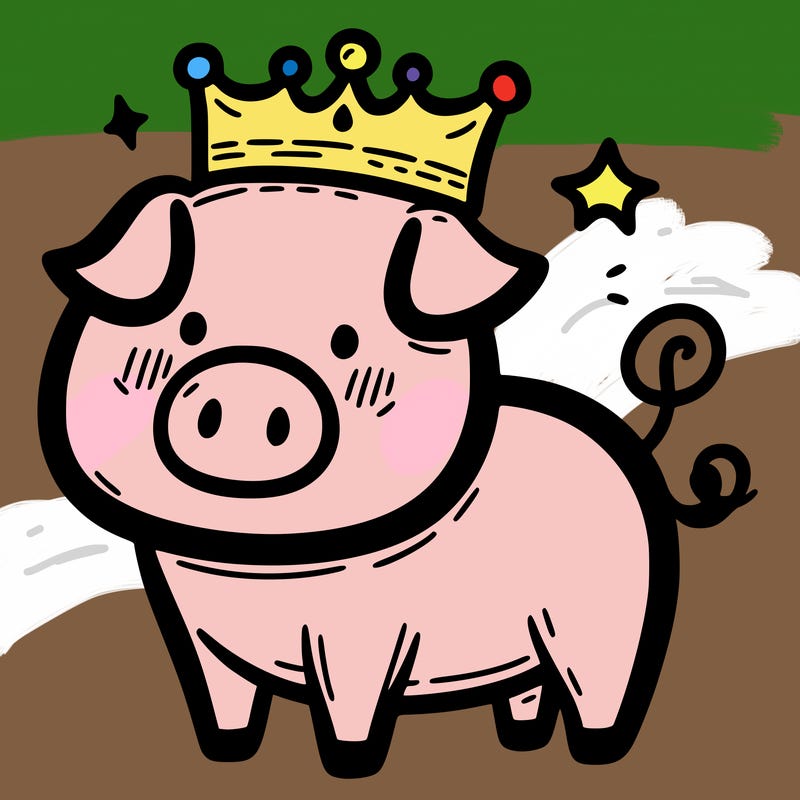 pig with a crown