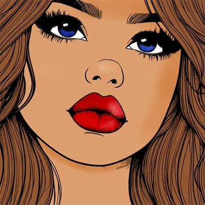 really realistic girl with lips