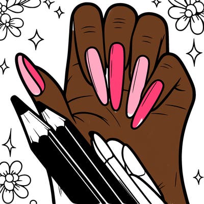 a girls hand showing her nails