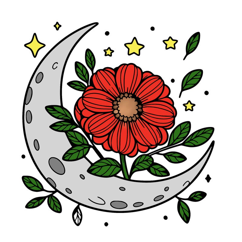 flower in a moon