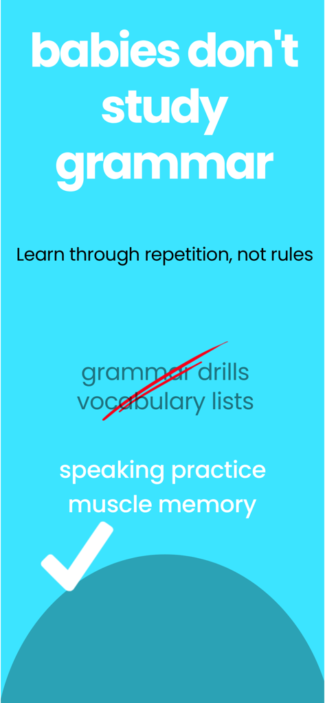 Shadow-Speak&Practice Language - Gráfico de aprendizado de idiomas promovendo a prática de fala e a memória muscular em vez de exercícios de gramática tradicionais
