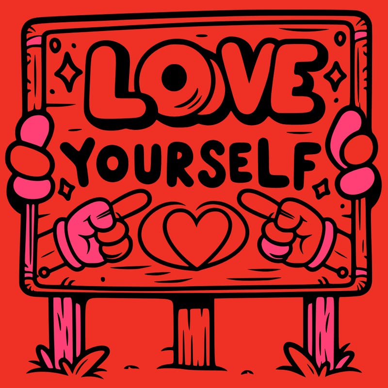 a sign where it is written: love yourself