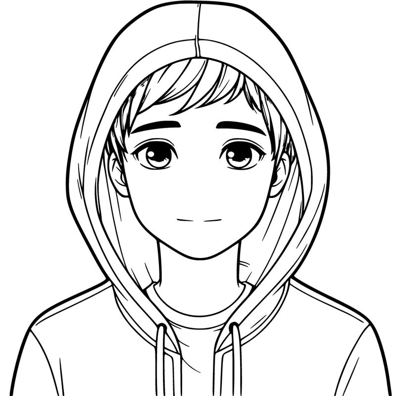 realistic boy in a hoodie