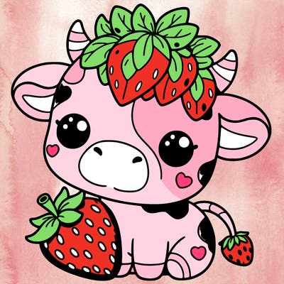 cute strawberry cow