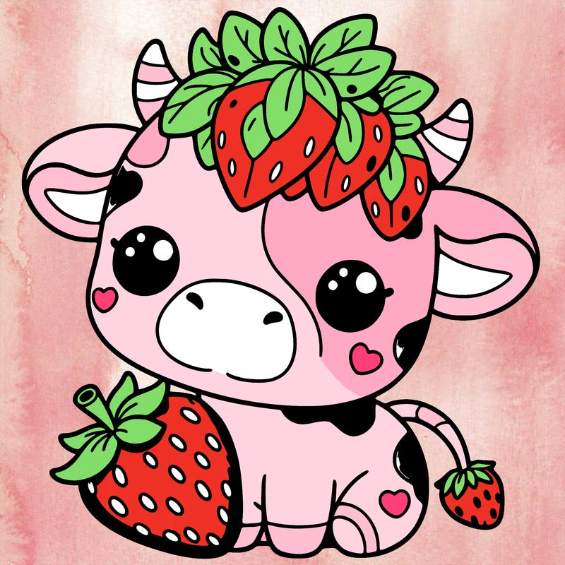cute strawberry cow