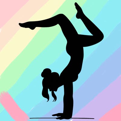a woman doing a handstand