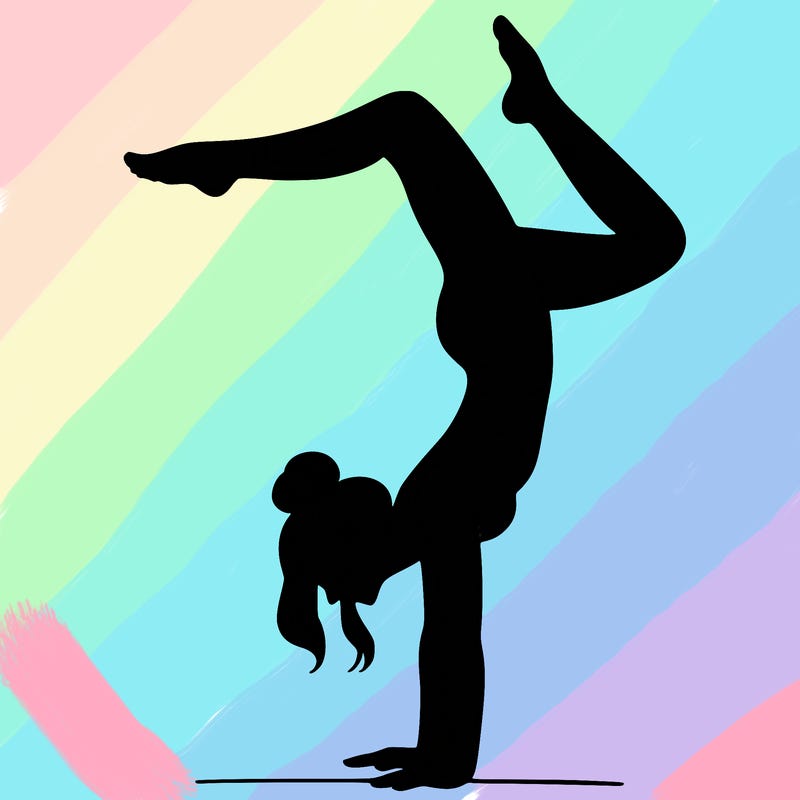 a woman doing a handstand
