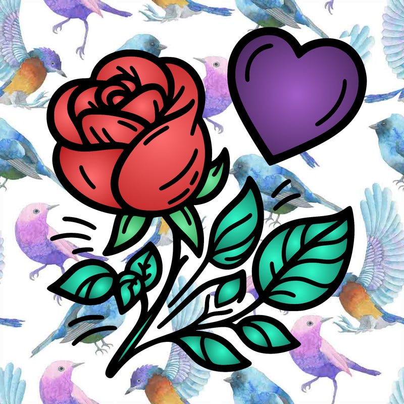 rose and heart