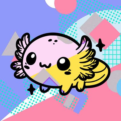 cute easy baby axolotl