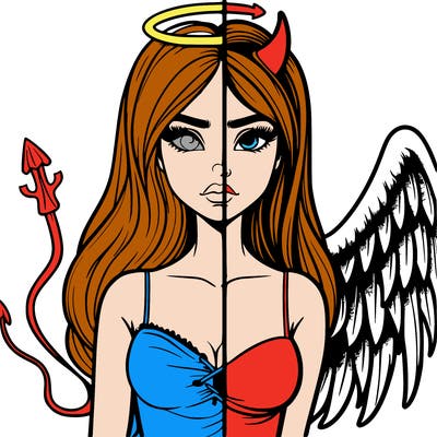 devil vs angel realistic girl