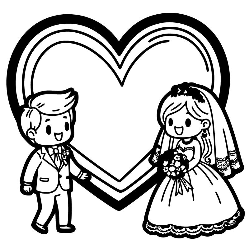 a big heart with someone getting married