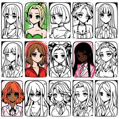 girls that look diffrent anime