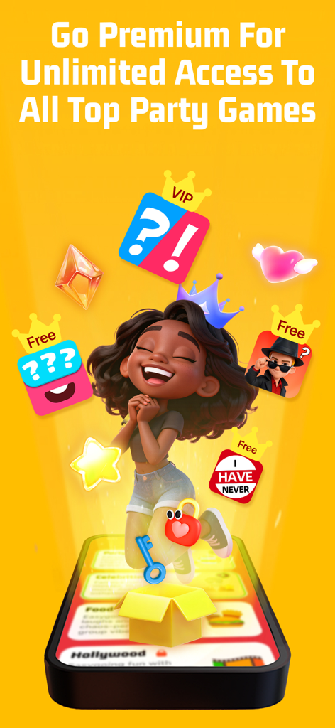 Truth or Dare?Spicy Dirty game - Una mujer emocionada por tener acceso ilimitado a todos los mejores juegos de fiesta en su teléfono