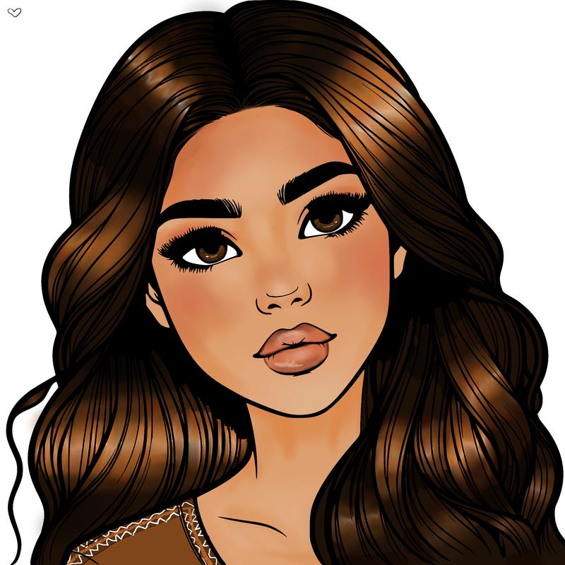 realistic teenage girl with pretty hair