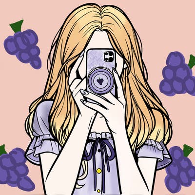 a realistic girl holding her phone taking pictures