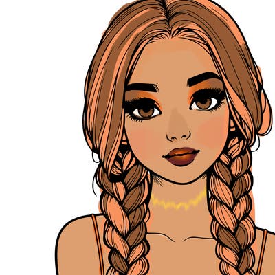 realistic girl with braids