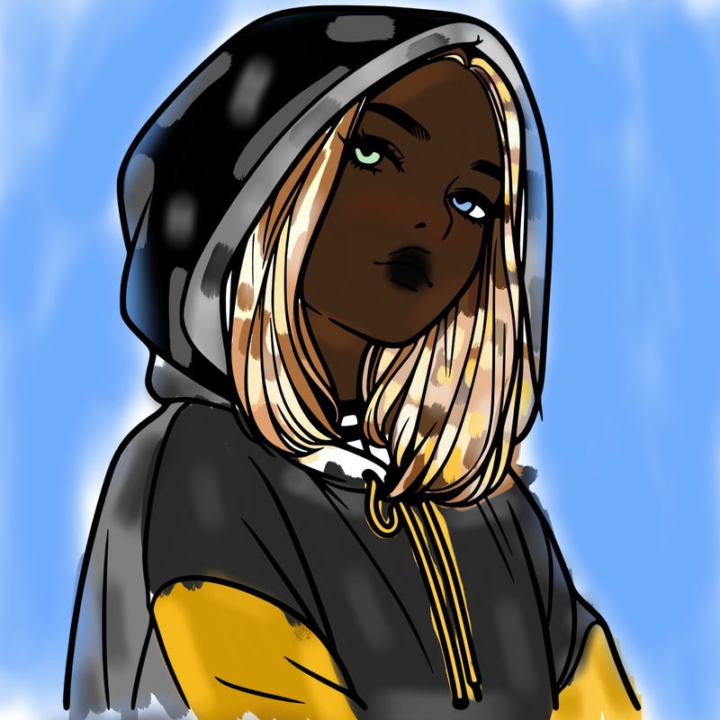 a realistic girl in a hoodie