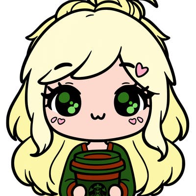 cute girl with starbucks coffe