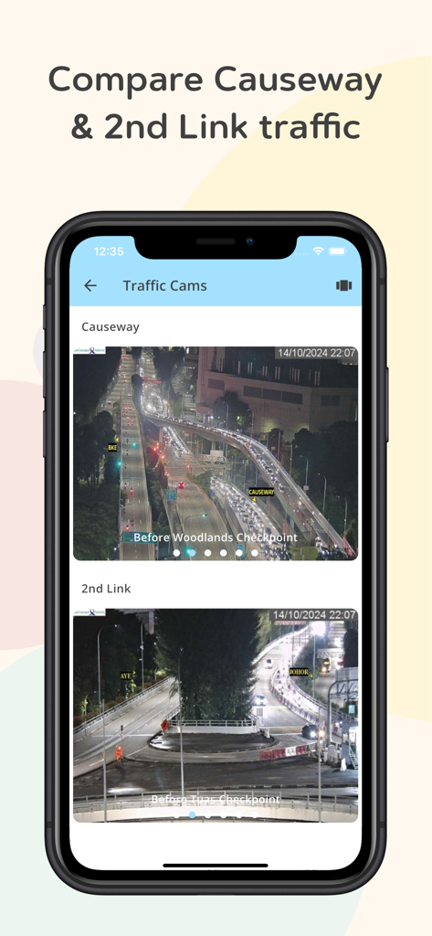 Live traffic cameras for Causeway and 2nd Link border crossings