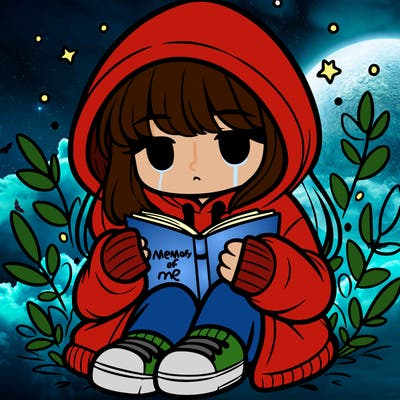 girl in oversized hoodie reading a book