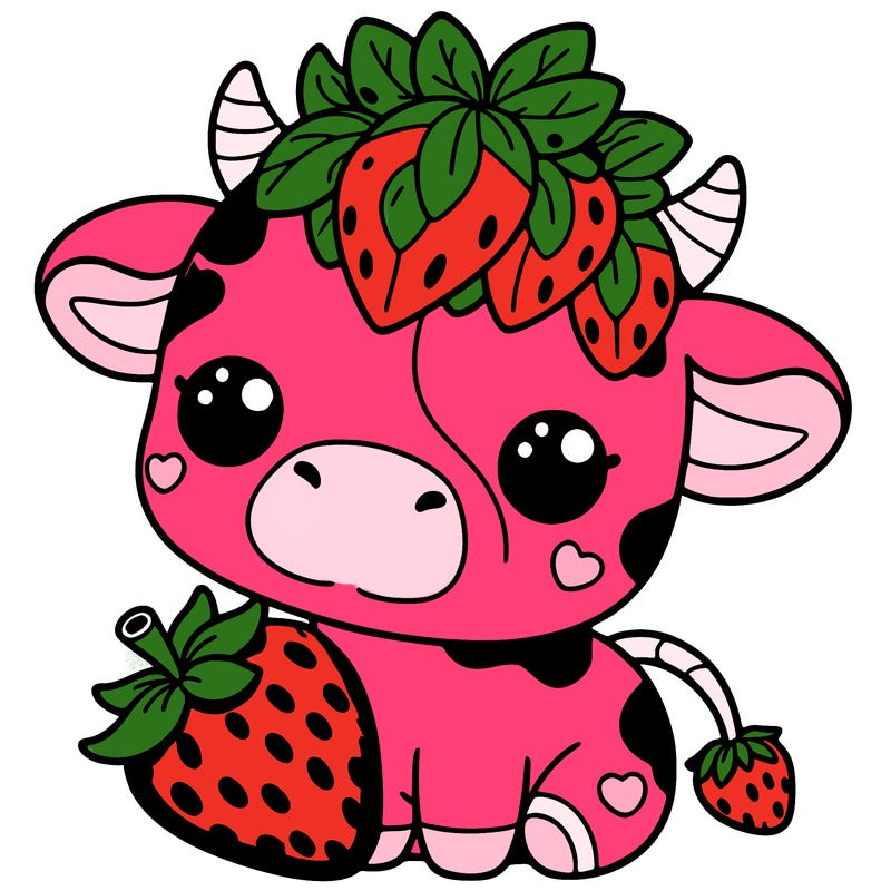 cute strawberry cow