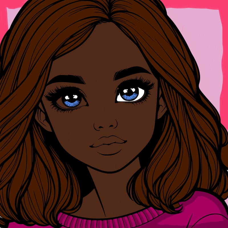 realistic girl whith cute eyes