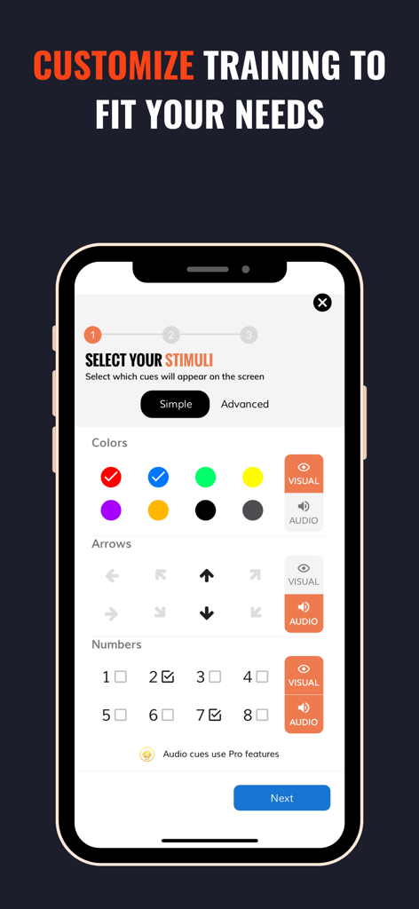 SwitchedOn - Reaction Training - Customizing visual and audio stimuli in the SwitchedOn reaction training app
