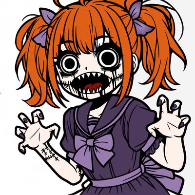 scary anime girl