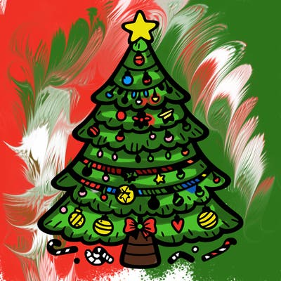 christmas tree with lots of details