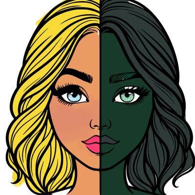 realistic girl split half