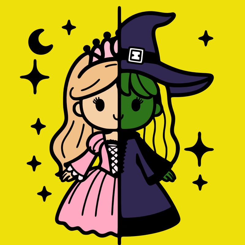 split princess and witch