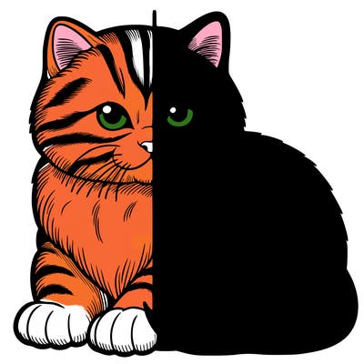 realistic split cat