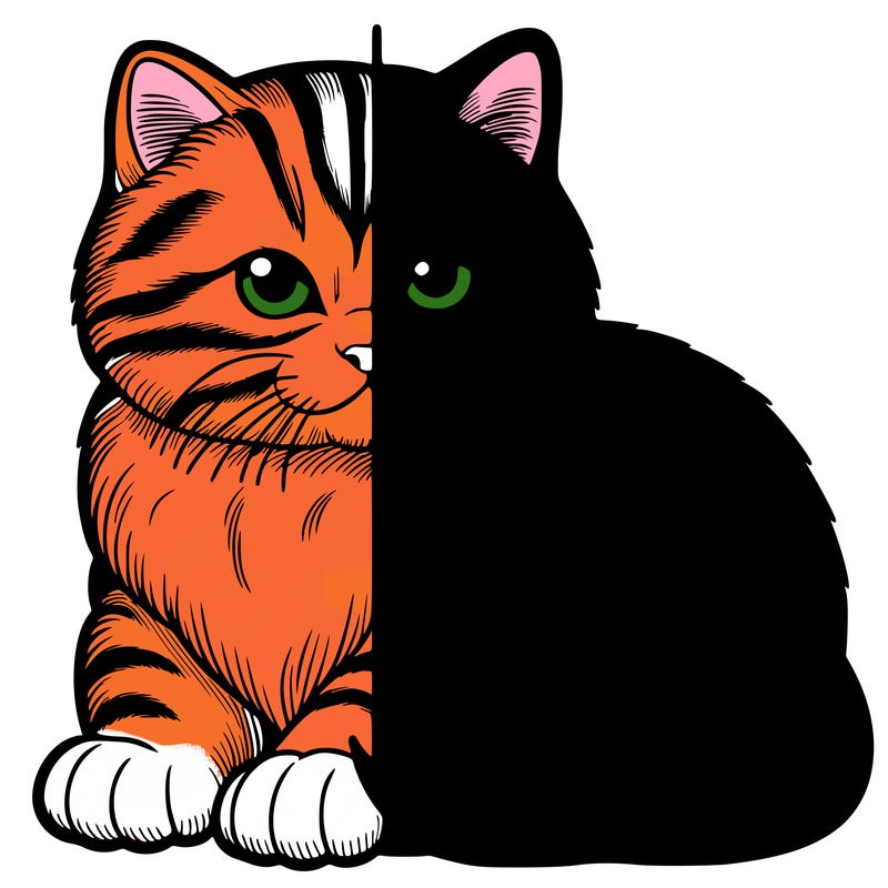 realistic split cat
