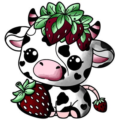 cute strawberry cow