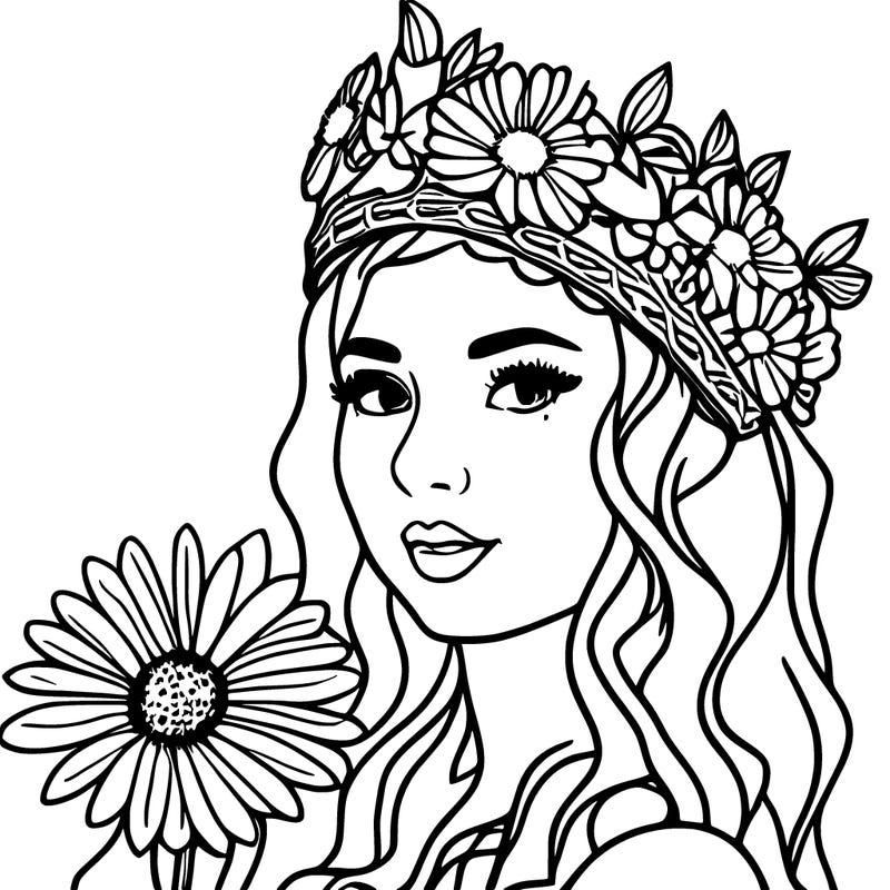 girl with flowers crown
