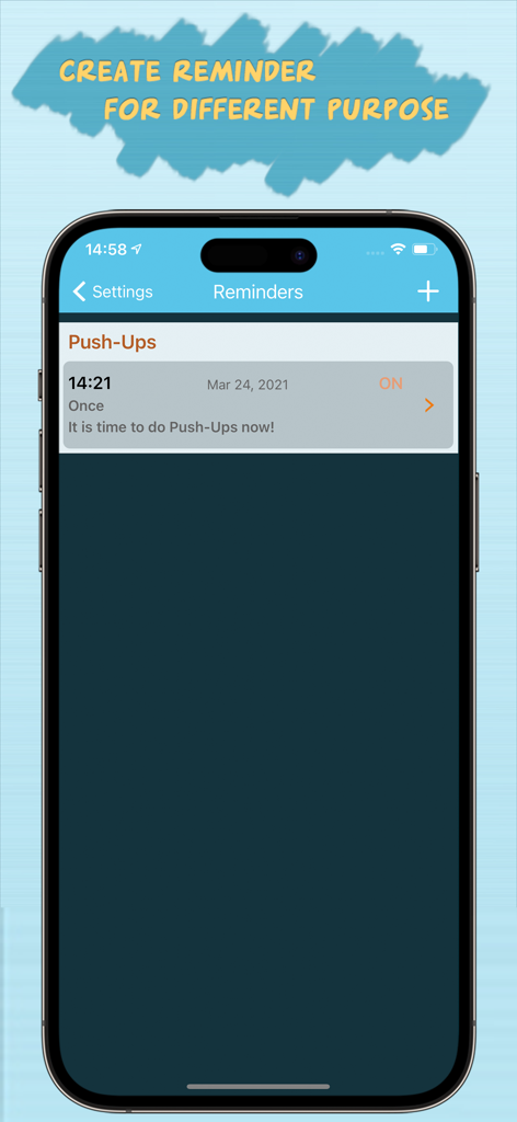 Best Interval Timer - Best Interval Timer app screen showing a scheduled workout reminder for push-ups.