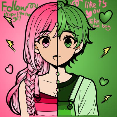 realistic girl boy split