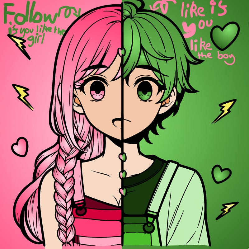 realistic girl boy split