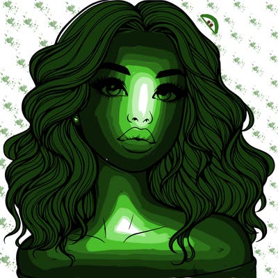 realistic girl with wavy hair and lips