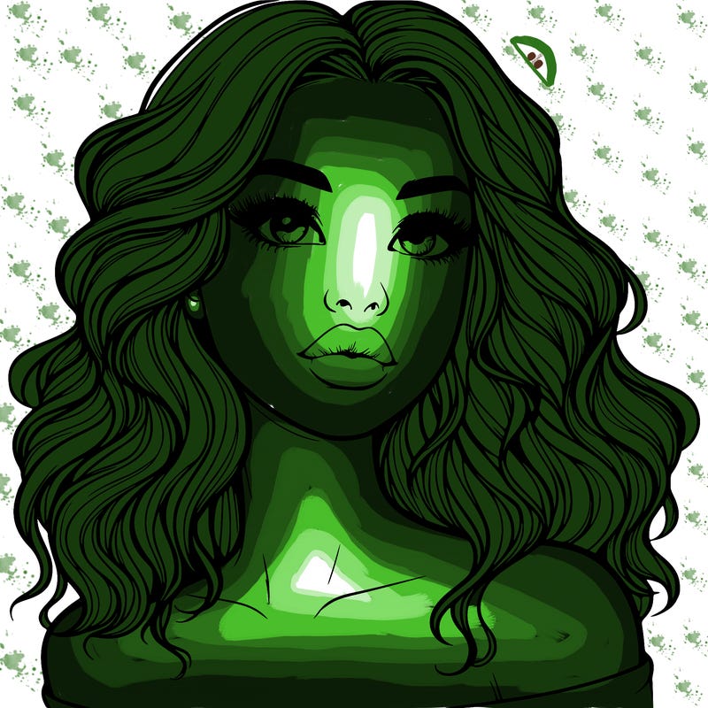 realistic girl with wavy hair and lips