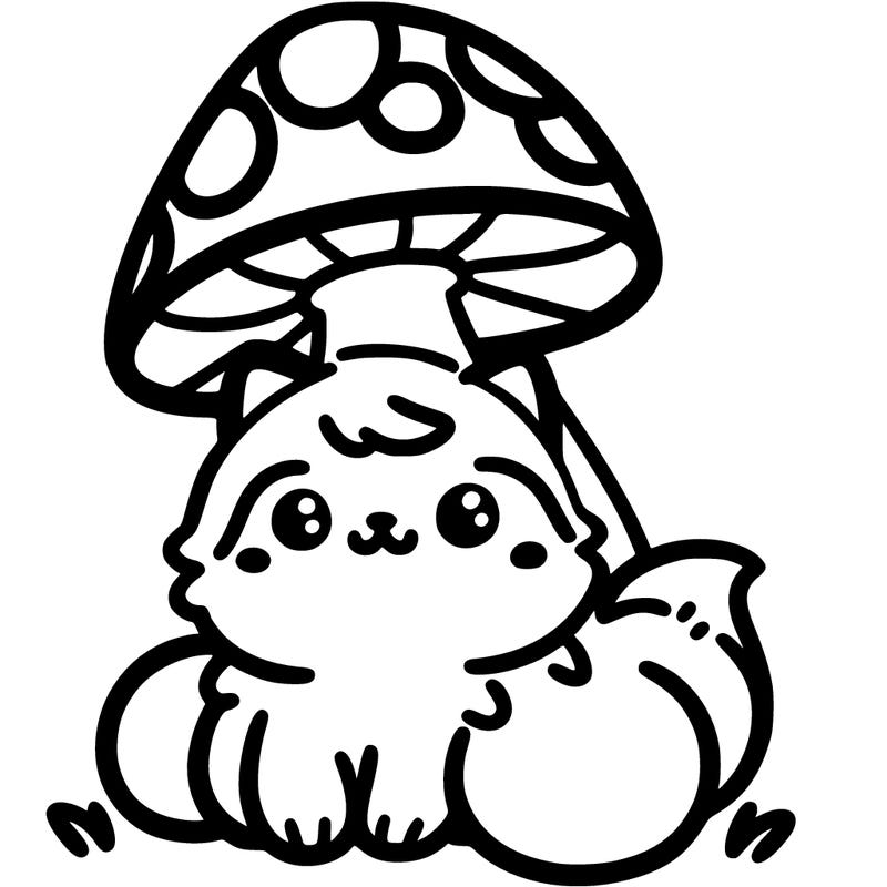 cat with mushroom on its head