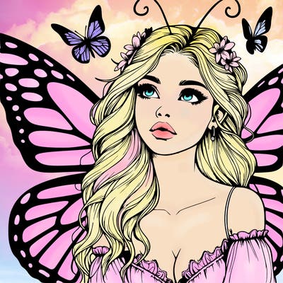 butterfly fairy realistic girl