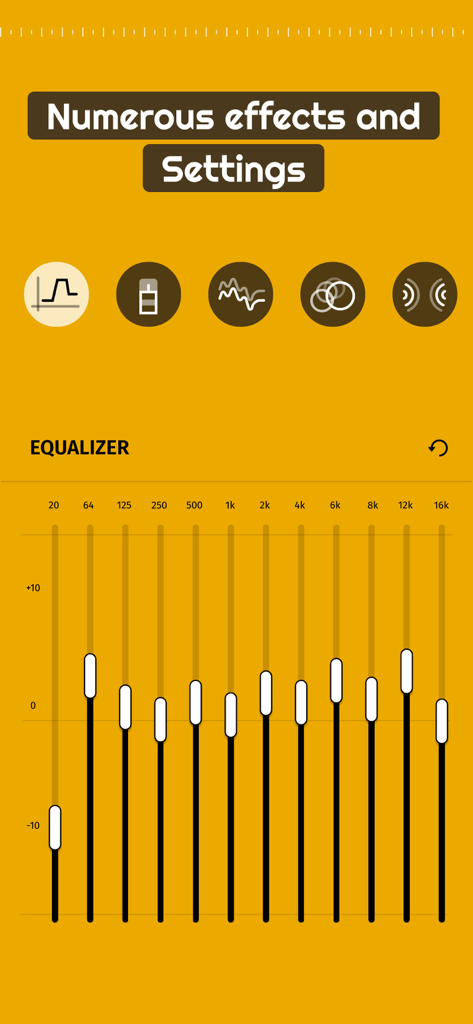 Audio Lab: Music,Voice Editor - 12 band equalizer and audio effects settings in Audio Lab
