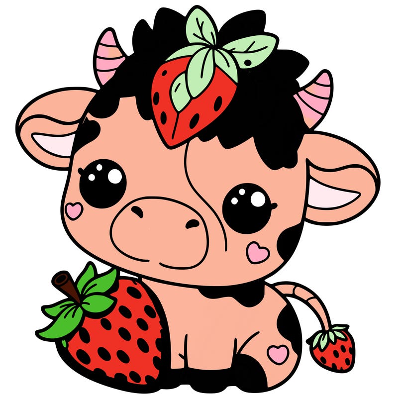 cute strawberry cow