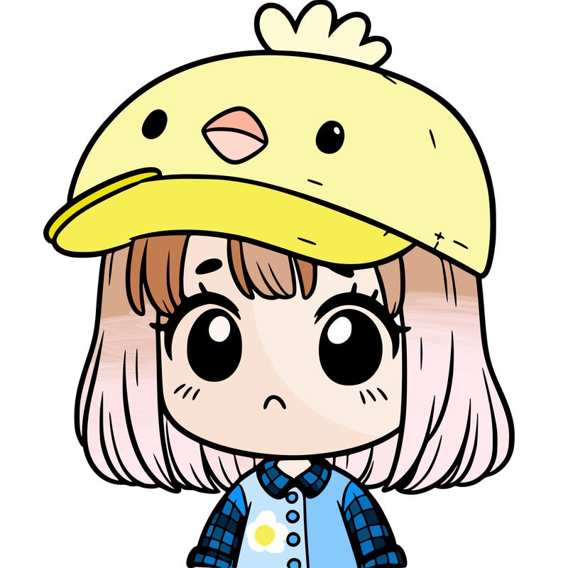 cute girl with chicken hat
